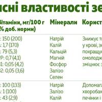 Корисні властивості зелені (інфографіка)