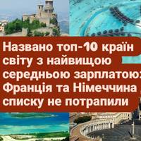Названо топ-10 країн світу з найвищою середньою зарплатою: Франція та Німеччина до списку не потрапили