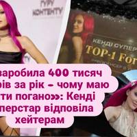 Шоу BIZ «Я заробила 400 тисяч доларів за рік – чому маю жити погано»: Кенді Суперстар відповіла хейтерам